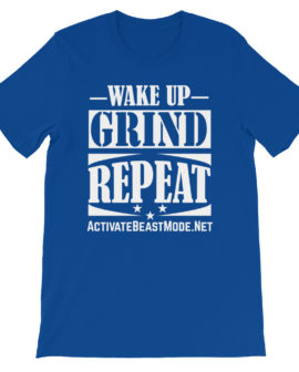 Wake Up Grind and Repeat Blue Motivational TShirt